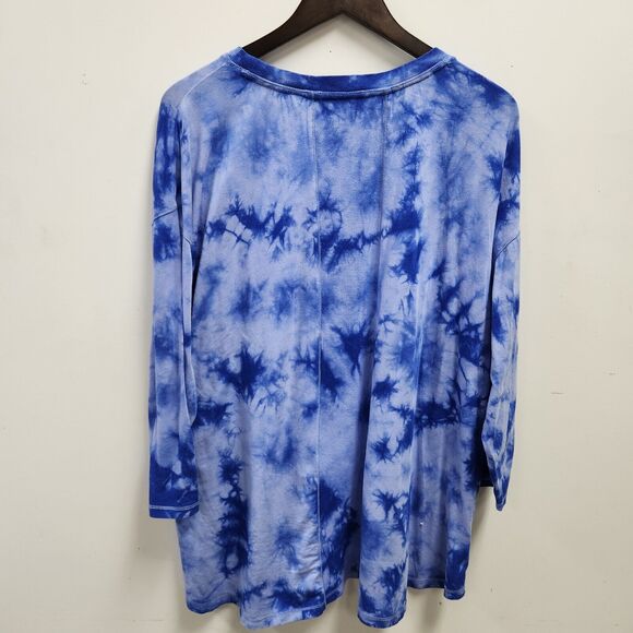 Calvin Klein Womens Athletic Top Size 2X Tie Die Hippie Gypsy Retro Athaleisure - Picture 3 of 12